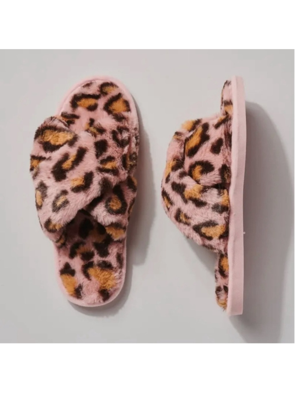 Leopard Print Fuzzy Slippers for Women